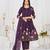 Women embroidered cotton blend a-line kurta set with pants and scalloped dupatta