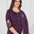 Women embroidered cotton blend a-line kurta set with pants and scalloped dupatta