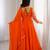 Women's stylish orange embroidered georgette festive gown