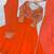 Women's stylish orange embroidered georgette festive gown