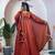 orange silk embroidered festive anarkali suit