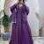 purple silk embroidered festive anarkali suit