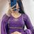 purple silk embroidered festive anarkali suit