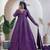 purple silk embroidered festive anarkali suit