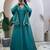 teal silk embroidered festive anarkali suit