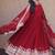 Deep red georgette anarkali gown suit