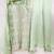 Pista green embroidered organza kurta set with palazzo and dupatta