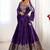 Wine Embroidered Silk Lehenga Choli with Heavy Golden Threadwork & Dupatta