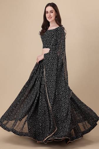 Women's Bandhani Print Georgette Lehenga Choli with Dupatta