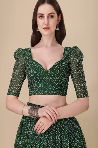 Women's Bandhani Print Georgette Lehenga Choli with Dupatta