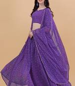 Women's Bandhani Print Georgette Lehenga Choli with Dupatta