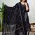 Dark blue bandhani print a-line cotton kurta pant with dupatta