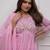 Light pink embroidered print a-line cotton kurta pant with dupatta