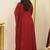 Maroon embroidered print a-line cotton kurta pant with dupatta