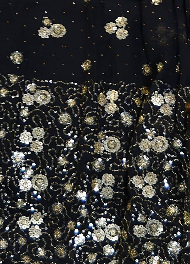Designer Black Sequins Embroidered Lehenga Set