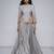 Silver Grey Embroidered Crepe Indo Western Lehenga Set