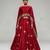 Crimson Red Embroidered Dupion Silk Lehenga Set