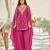 Pink silk blend embroidered sharara set