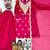 Pink silk blend embroidered sharara set