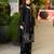 Black satin embroidered farshi salwar set