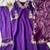 Purple silk blend embroidered kurta set