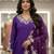 Purple silk blend embroidered kurta set