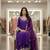 Purple silk blend embroidered kurta set