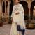 Cream silk blend embroidered palazzo set