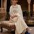 Cream silk blend embroidered palazzo set