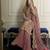 Pink faux georgette embroidered palazzo set