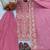 Pink faux georgette embroidered palazzo set