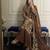 Brown faux georgette embroidered palazzo set