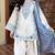 White rayon embroidered farshi salwar set