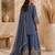 Blue silk blend embroidered palazzo set