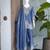 Blue silk blend embroidered palazzo set