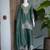 Green silk blend embroidered palazzo set