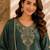 Green silk blend embroidered palazzo set