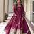 Plum silk blend embroidered palazzo set