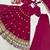 Plum silk blend embroidered palazzo set