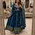 Blue faux georgette sequins  free size  flared gown set