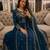 Blue faux georgette sequins  free size  flared gown set