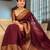 Maroon art silk woven saree with zari work