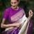 Purple art silk woven saree with zari work