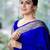 Royal blue art silk woven saree with zari work
