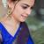 Royal blue art silk woven saree with zari work