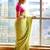 Parrot green art silk woven saree with zari work