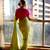 Parrot green art silk woven saree with zari work