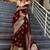 Maroon art silk woven saree with zari work