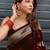 Maroon art silk woven saree with zari work