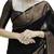 Black art silk woven saree with zari work